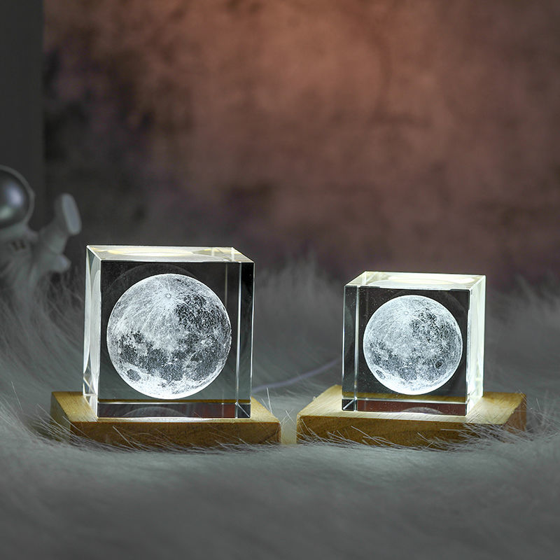 3D Moon Cube LED Light