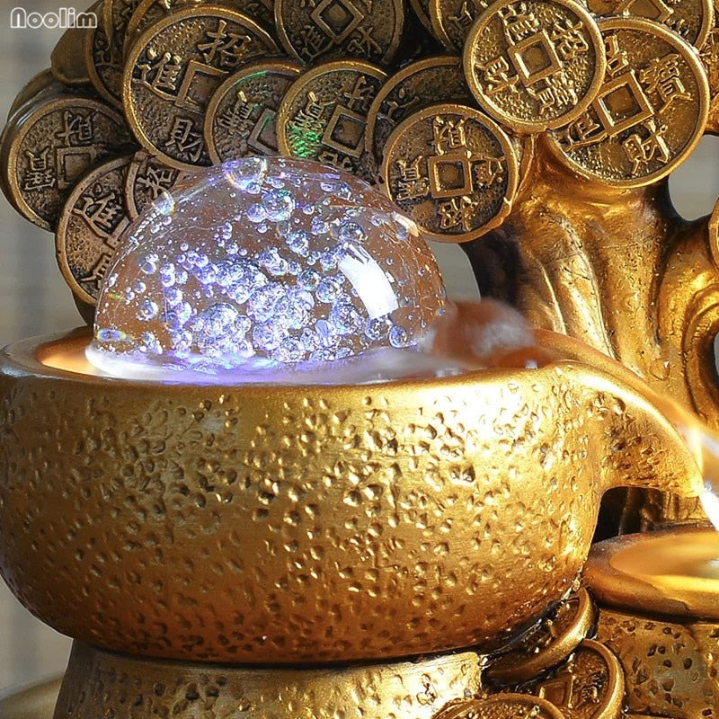 Gold Money Tree Water Fountain